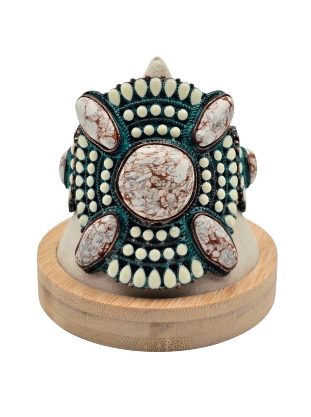 Western Concho Patina Metal Stretch Bracelet